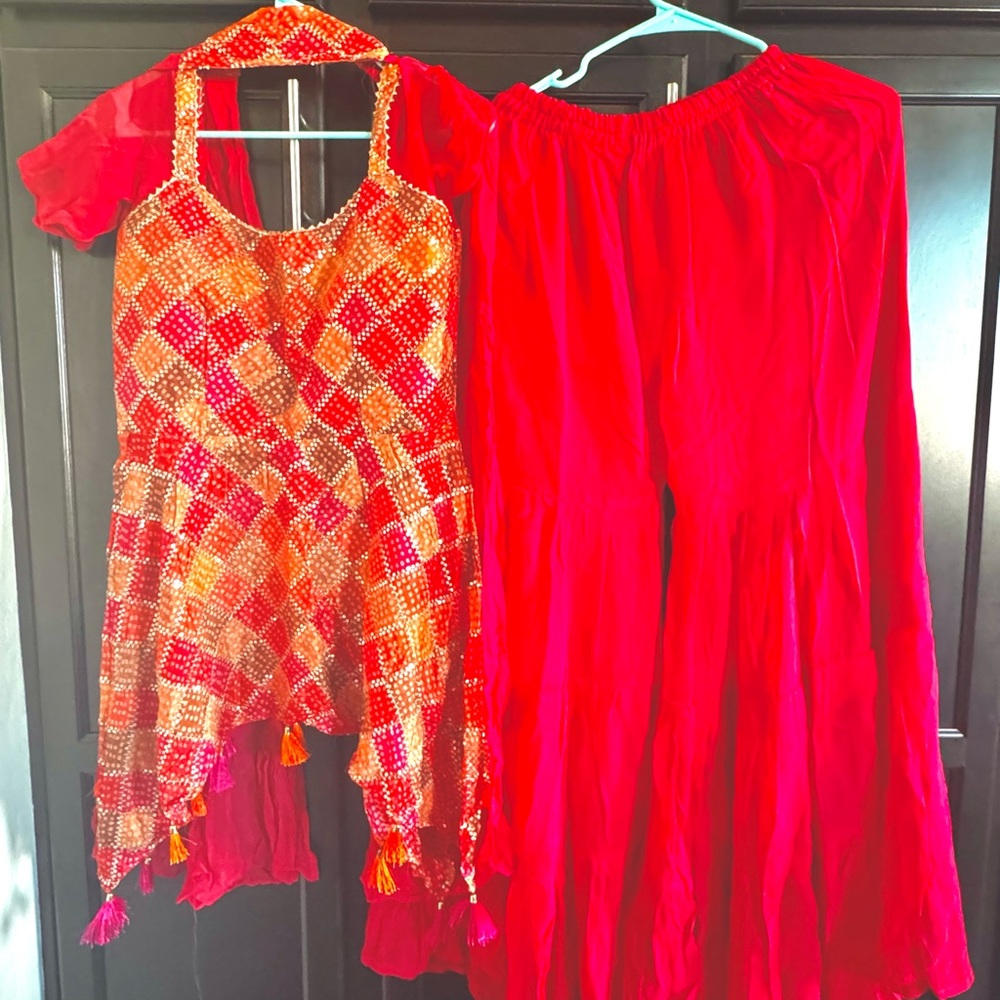 Vibrant Pink and Orange Palazzo set